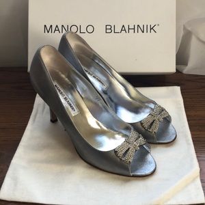 Final Price Manolo Blahnik Wedding Peep toe heels